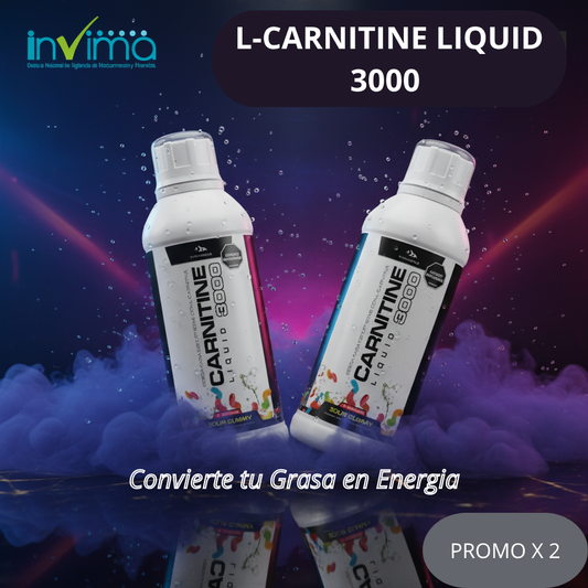 L-CARNITINE 3000 LIQUIDO - QUEMA ESA GRASA DEMÁS YA!!! promo x2