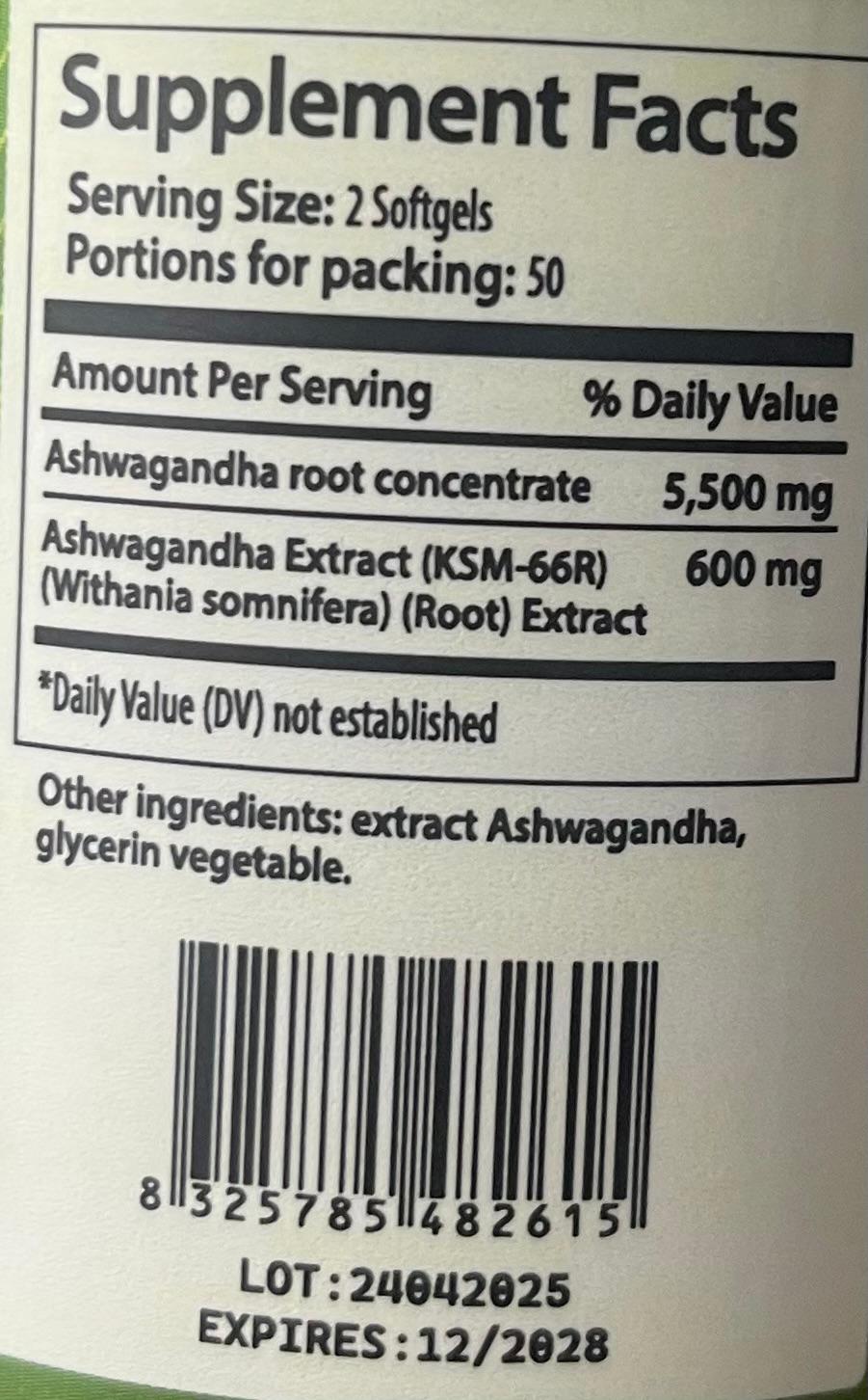 Ashwagandha original KSM66 x100 capsulas